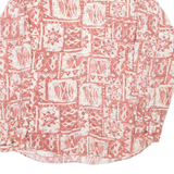 Mens Shirt Red Viscose Crazy Pattern Long Sleeve S