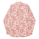 Mens Shirt Red Viscose Crazy Pattern Long Sleeve S