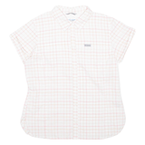 COLUMBIA Womens Shirt White Nylon Check L