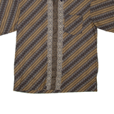 ARJUNA WEDA Mens Shirt Brown Striped 2XL