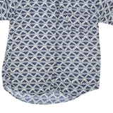 LOWES Mens Shirt Blue Viscose Geometric L
