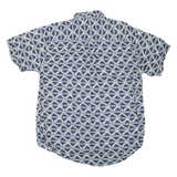 LOWES Mens Shirt Blue Viscose Geometric L