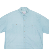 FINEST TAILOR Mens Plain Shirt Blue L