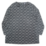 MARINA YACHTING Womens Printed Blouse Black Long Sleeve Geometric L