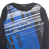 FIORELLA RUBINO Rhinestone Womens Printed Blouse Blue Crazy Pattern XL