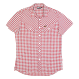 LEE Mens Shirt Red Plaid Short Sleeve L