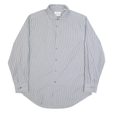 CALVIN KLEIN Slim Fit Mens Shirt Grey Striped Long Sleeve M