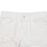 GUESS Womens Denim Shorts White Relaxed M W29