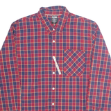 TOMMY HILFIGER Regular Mens Shirt Red Plaid Long Sleeve L