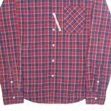 TOMMY HILFIGER Regular Mens Shirt Red Plaid Long Sleeve L