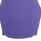 CALVIN KLEIN Stretch Fit Mens Plain Shirt Purple Long Sleeve M