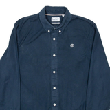 TIMBERLAND Slim Fit Mens Plain Shirt Blue Long Sleeve M