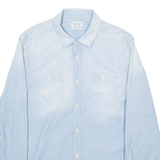 ALL SAINTS Mens Plain Shirt Blue Long Sleeve M
