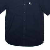 FRED PERRY Mens Plain Shirt Blue XS