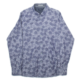 TED BAKER Mens Shirt Grey Floral Long Sleeve M