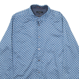 TED BAKER Mens Shirt Blue Crazy Pattern Long Sleeve M