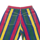 GUESS Mens Denim Shorts Green Relaxed 90s Striped M W30