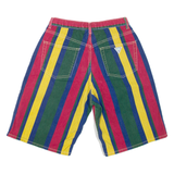 GUESS Mens Denim Shorts Green Relaxed 90s Striped M W30