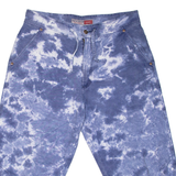 NO EXCESS Acid Wash Mens Pedal Pushers Shorts Blue Relaxed L W32