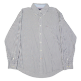 TOMMY HILFIGER Mens Shirt Blue Pinstripe Long Sleeve L