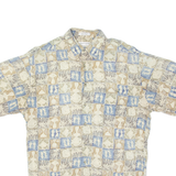 PIERRE CARDIN Fish Mens Hawaiian Shirt Beige Crazy Pattern M