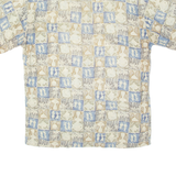 PIERRE CARDIN Fish Mens Hawaiian Shirt Beige Crazy Pattern M