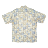 PIERRE CARDIN Fish Mens Hawaiian Shirt Beige Crazy Pattern M