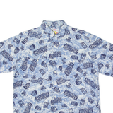 WES DORSEY Aztec Mens Shirt Blue 90s L