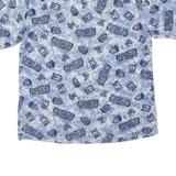 WES DORSEY Aztec Mens Shirt Blue 90s L