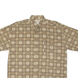 NATURAL ISSUE Mens Shirt Brown Geometric L