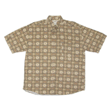 NATURAL ISSUE Mens Shirt Brown Geometric L