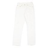 LEVI'S 501 Jeans Distressed Womens White Regular Straight W26 L27