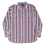 TOMMY HILFIGER Custom Fit Mens Shirt Red Plaid Long Sleeve XL