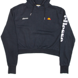 ELLESSE Cropped Womens Black Hoodie UK 8