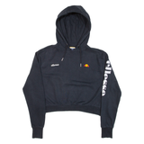 ELLESSE Cropped Womens Black Hoodie UK 8