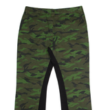 Camouflage Panelled Mens Trousers Green Regular Wide-Leg W34 L30