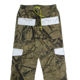 JADED LONDON Camouflage Cargo Mens Twill Trousers Beige Regular Straight W28 L29