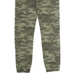 GEMO Cuffed Camouflage Cargo Mens Trousers Green Regular Straight W28 L28