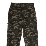 AMISU Camouflage Cargo Womens Twill Trousers Green Regular Straight W30 L26
