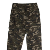 AMISU Camouflage Cargo Womens Twill Trousers Green Regular Straight W30 L26