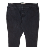 LEVI'S 721 High Rise BIG E Womens Jeans Black Slim Skinny W42 L28
