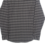 CALVIN KLEIN Slim Fit Mens Shirt Grey Check Long Sleeve L