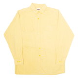 ZAQA Mens Plain Shirt Yellow Long Sleeve L
