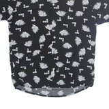 FERNANDO CONFECCOES Mens Hawaiian Shirt Black Floral M