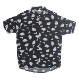 FERNANDO CONFECCOES Mens Hawaiian Shirt Black Floral M