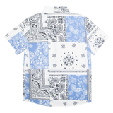 FASHION Mens Shirt Blue Paisley S
