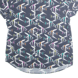 WE Slim Fit Mens Hawaiian Shirt Black Animal Print XL