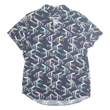 WE Slim Fit Mens Hawaiian Shirt Black Animal Print XL