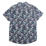 WE Slim Fit Mens Hawaiian Shirt Black Animal Print XL