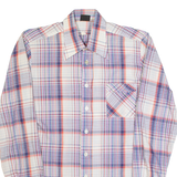 ALDO ORELLI Mens Shirt Blue 90s Check Long Sleeve M